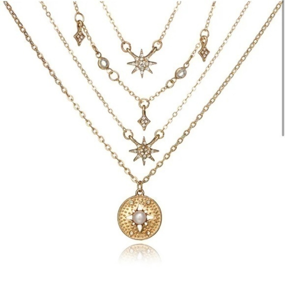 🆕 Multi Layered Boho Geometric Necklace